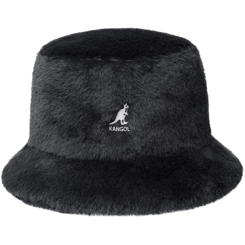 Image of Kangol Faux Fur Bucket Hat Black unisex Small