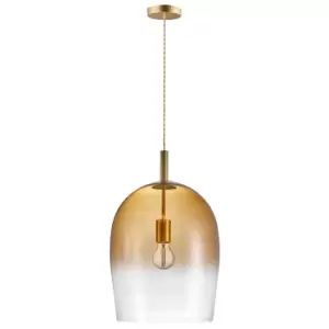 Image of Uma 30cm Dome Pendant Ceiling Light Amber, E27