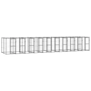 image of Vidaxl Outdoor Dog Kennel Steel 24.2 M