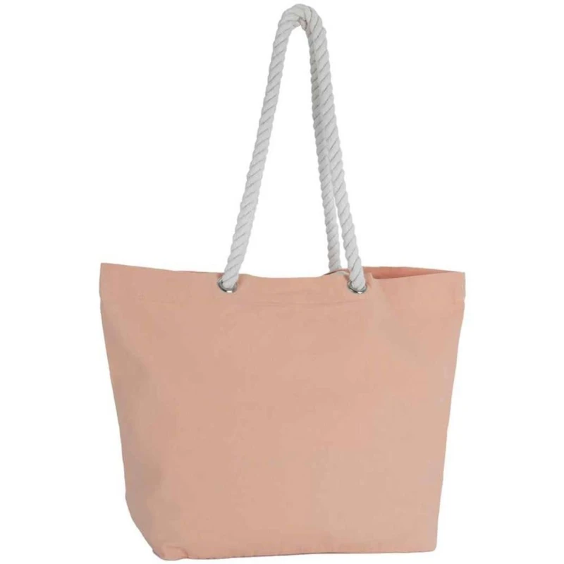 Image of Kimood Womens Washed Cotton Tote Bag in Peach Peach Female One Size
