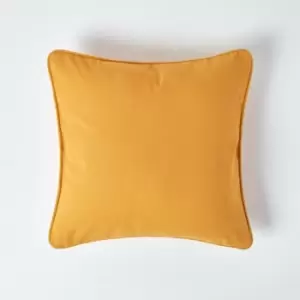 Image of Cotton Plain Mustard Yellow Cushion Cover, 30 x 30cm - Yellow - Homescapes