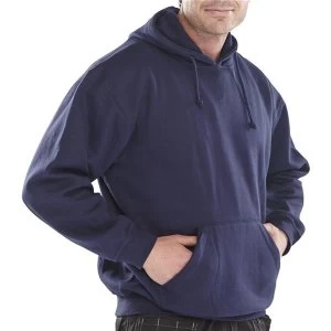 Image of Click Workwear Sweatshirt Hooded Polycotton 300gsm 2XL Navy Blue Ref