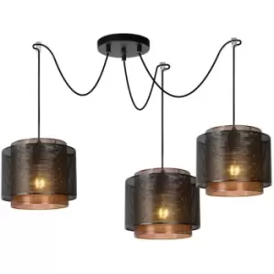 Image of Lucide ORRIN - Pendant Light - Ø25cm - 3xE27 - Black