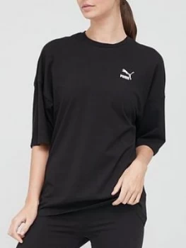 Image of Puma Classics Loose T-Shirt - Black, Size L, Women