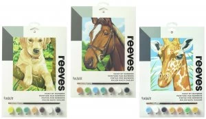 Image of Reeves Labrador Horse Giraffe Paint By Numbers 3 Pack