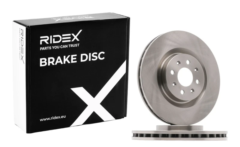 Image of RIDEX 82B0811 Brake disc Front Axle, Vented, Cast Iron, Uncoated, Untreated, without bolts/screws Cast Iron Brake Disc (82)