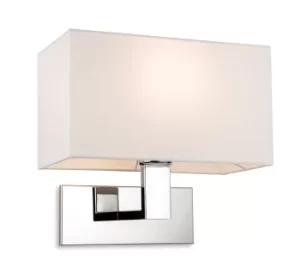 Image of Raffles Wall Lamp Chrome with Rectangle Cream Shade