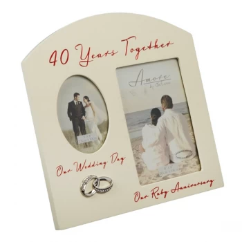 Image of AMORE BY JULIANA Double Anniversary Frame - 40 Years