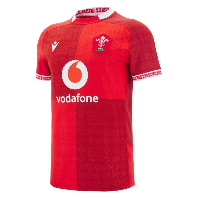 Image of Macron Wales Rugby Home Shirt 2025 Adults Red male Small