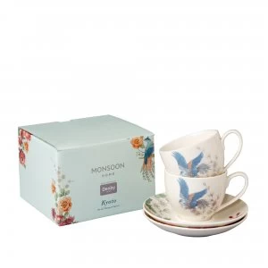 Image of Denby Monsoon Kyoto Set Of 2 Teacups and Saucers
