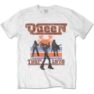 Image of Queen - 1976 Tour Silhouettes Unisex XX-Large T-Shirt - White