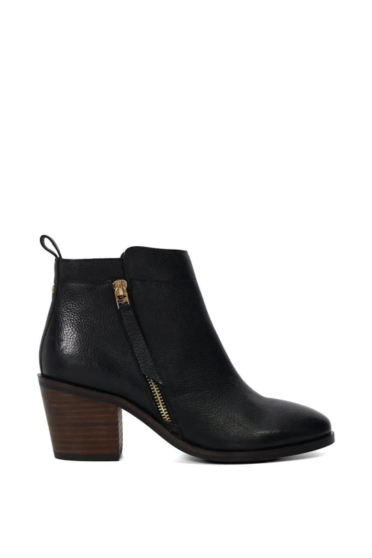 Image of Dune London Womens Wide Fit 'Paicing' Leather Ankle Boots in Black Size: 5 Black Female 5