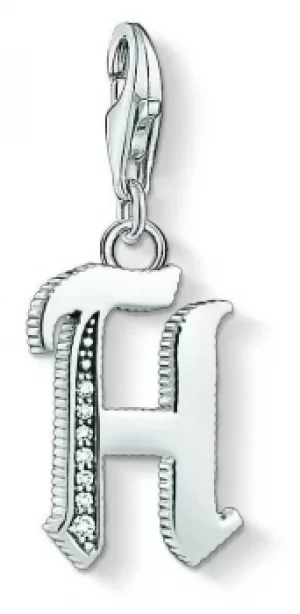 image of Thomas Sabo Letter H Pendant Sterling Silver Blackened Jewellery