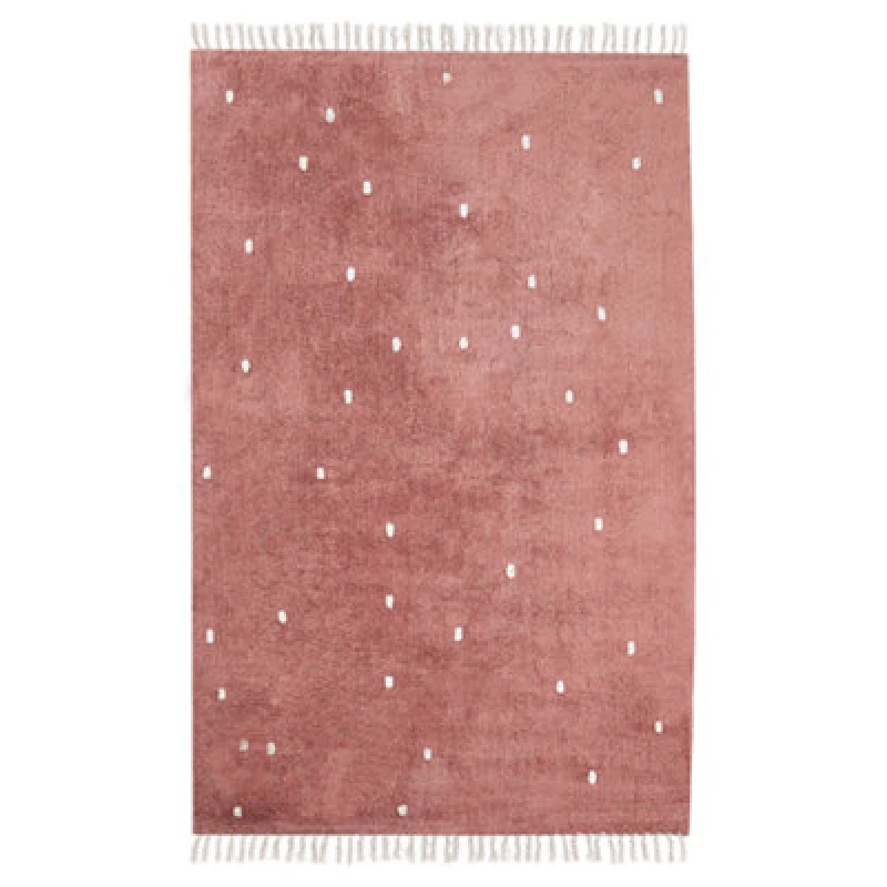 Image of Beliani Rug Astaf Light Red 140 X 200 Cm Cotton