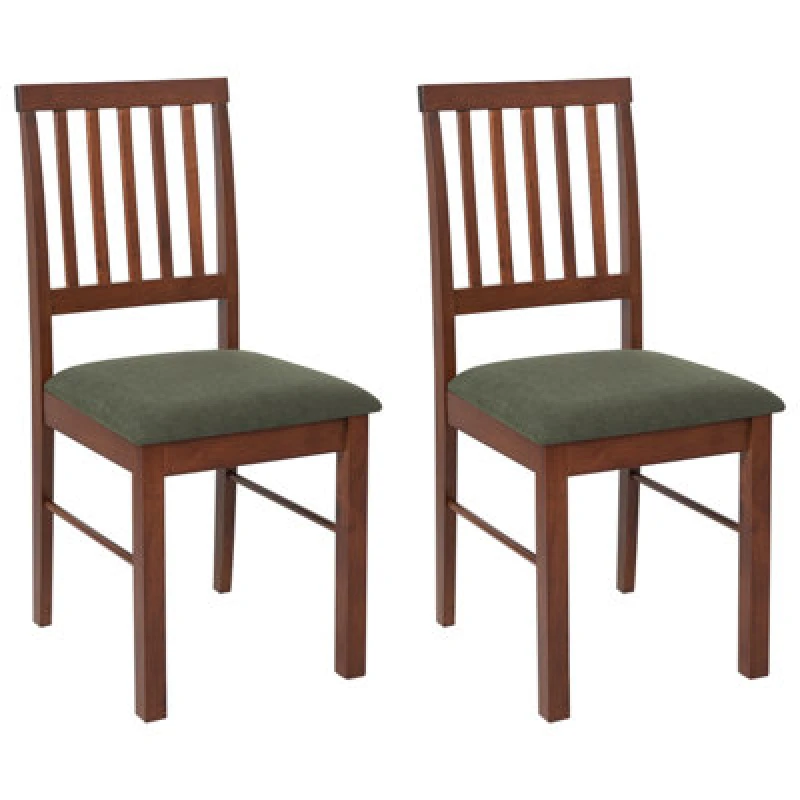 Image of Beliani Set Of 2 Dining Chairs Orono Wood Dark Brown