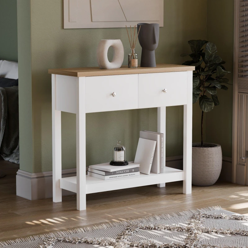 Image of Lassic Vida Designs Arlington 2 Drawer Console Table White unisex 2 Drawer