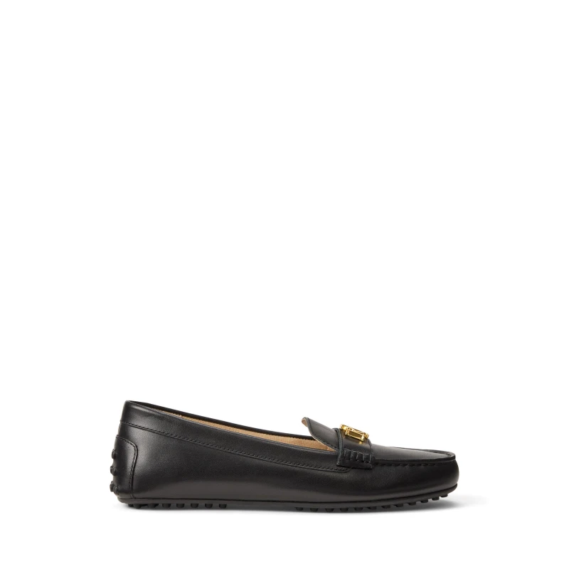 Image of Lauren by Ralph Lauren Barnsbury Driver Shoe Womens Black female 5 (38)