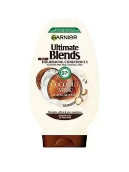 image of Garnier Garnier Ultimate Blends Coconut Milk & Macadamia Smoothing And Nourishing Vegan Conditioner For Curly Hair 400Ml