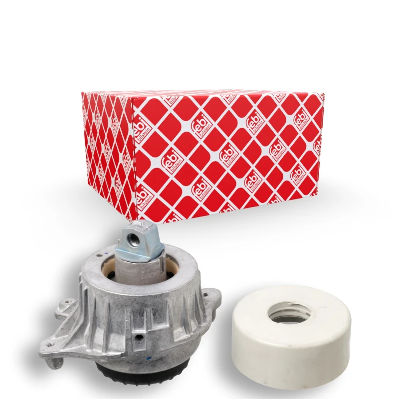 Image of FEBI BILSTEIN 104437 Engine mount Right, Hydro Mount, with splash protection cover Engine Mounting (247)