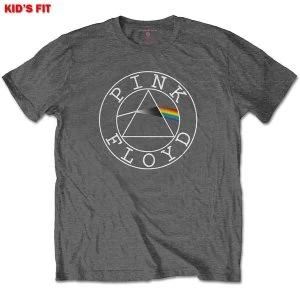 Image of Pink Floyd - Circle Logo Kids 11 - 12 Years T-Shirt - Grey