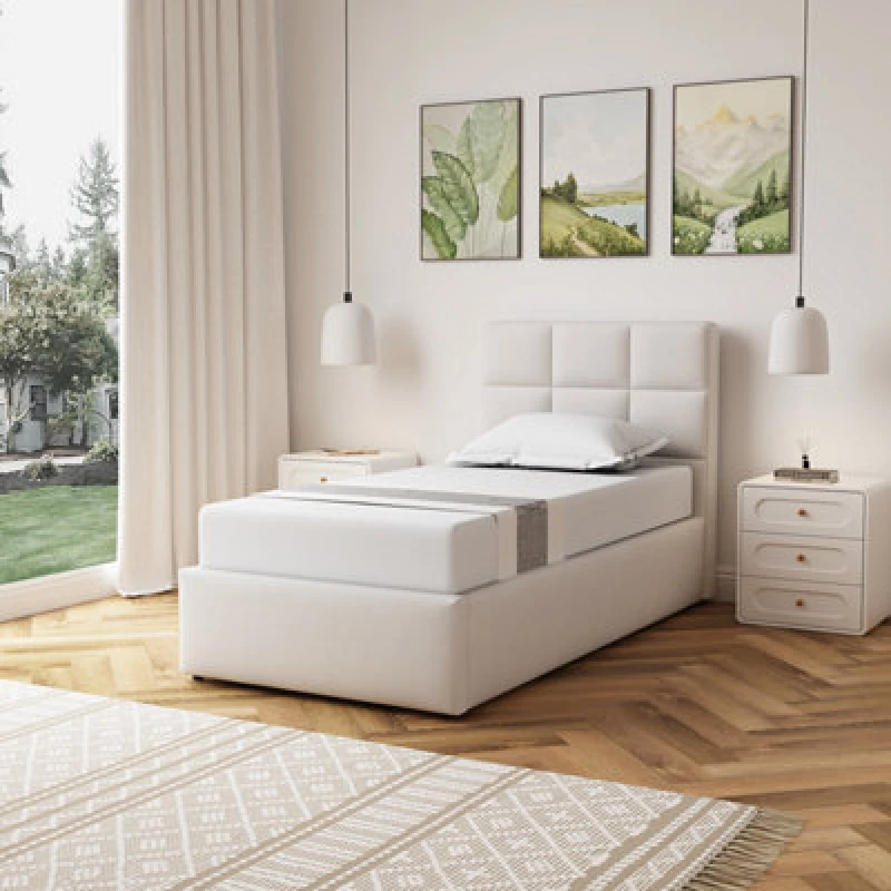 Image of Unknown Richwood Fabric 90Cm Single Ottoman Bed Frame With Storage- Beige
