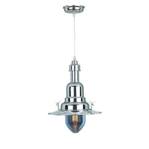 image of The Lighting and Interiors Group Fishermans Lantern Ceiling Light - Chrome