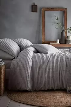 Image of 'Torbury Tuft' Textured Stripe Duvet Cover Set