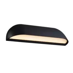 image of Front 26cm LED Dimmable Outdoor Down Wall Lamp Black, IP44, 3000K