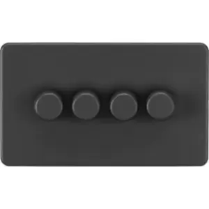 image of MLA Knightsbridge 4 Gang 2-Way 10-200W Trailing Edge Dimmer Anthracite - SF2184AT