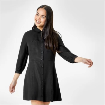 image of Jack Wills Windchelsea Utility Shirt Mini Dress - Black