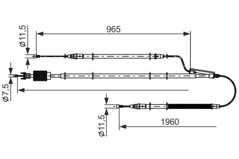 Image of Handbrake cable Bosch 1 987 482 805