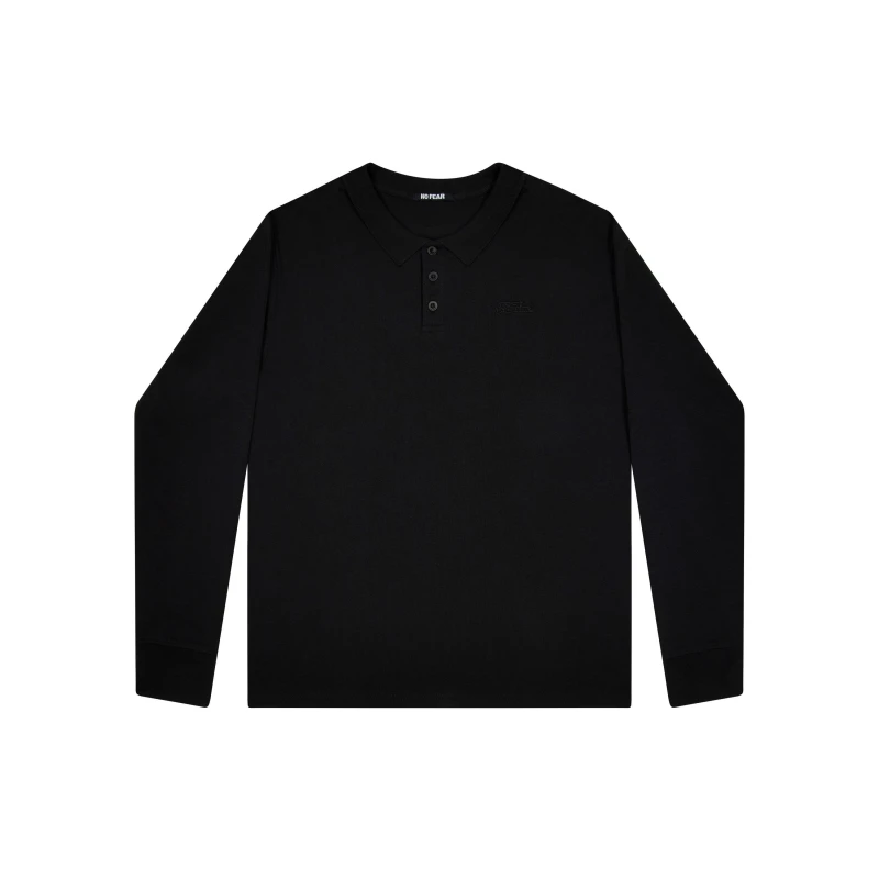 Image of No Fear Mens Long Sleeve Polo Black male S