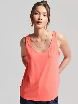 Image of Superdry Studios Pocket Organic Tank -pink, Pink, Size 10, Women