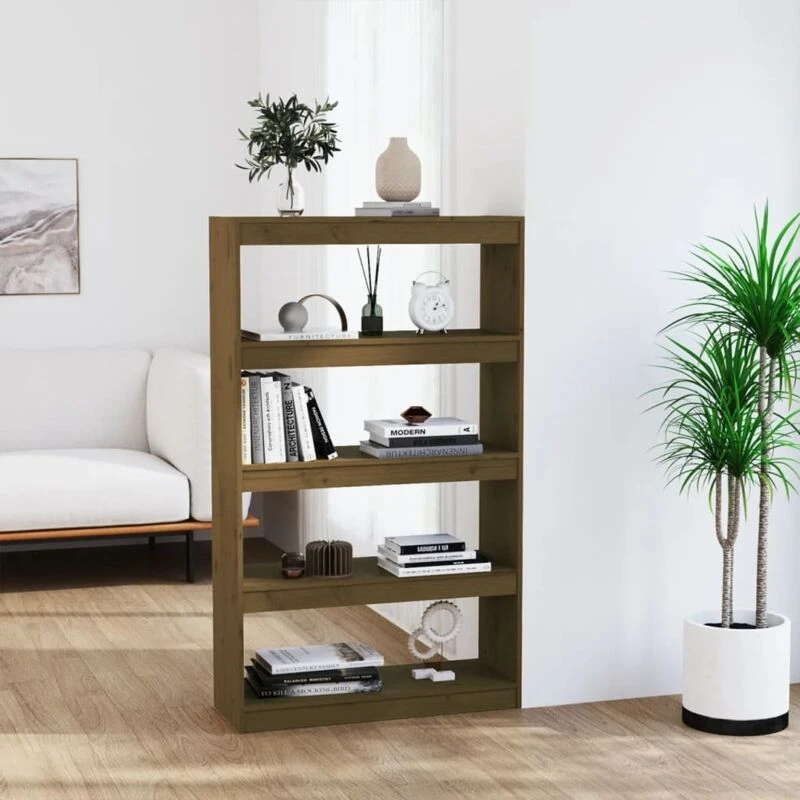 Image of VIDAXL Book Cabinet/Room Divider Honey Brown 80x30x135.5cm Wood Pine Vidaxl 8720286608968