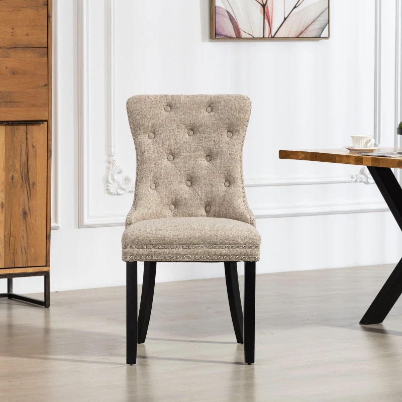 Image of Artemis Home Rivara Fabric Dining Chairs - Set of 2 in Light Brown Size: 2 Pack Light Brown Unisex 2 Pack