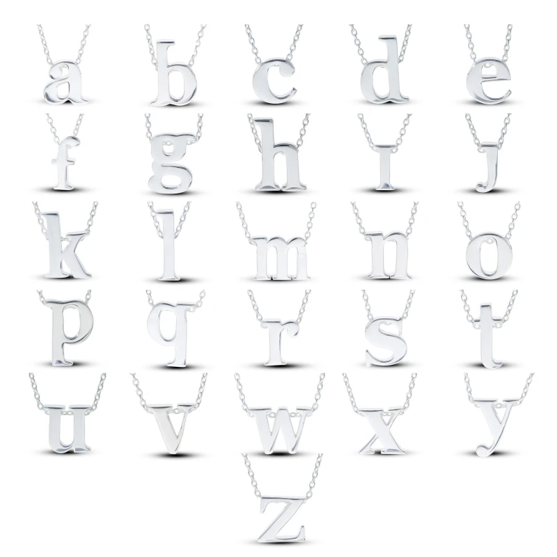 Image of Be You Sterling Silver lowercase Initial Necklace Silver female J