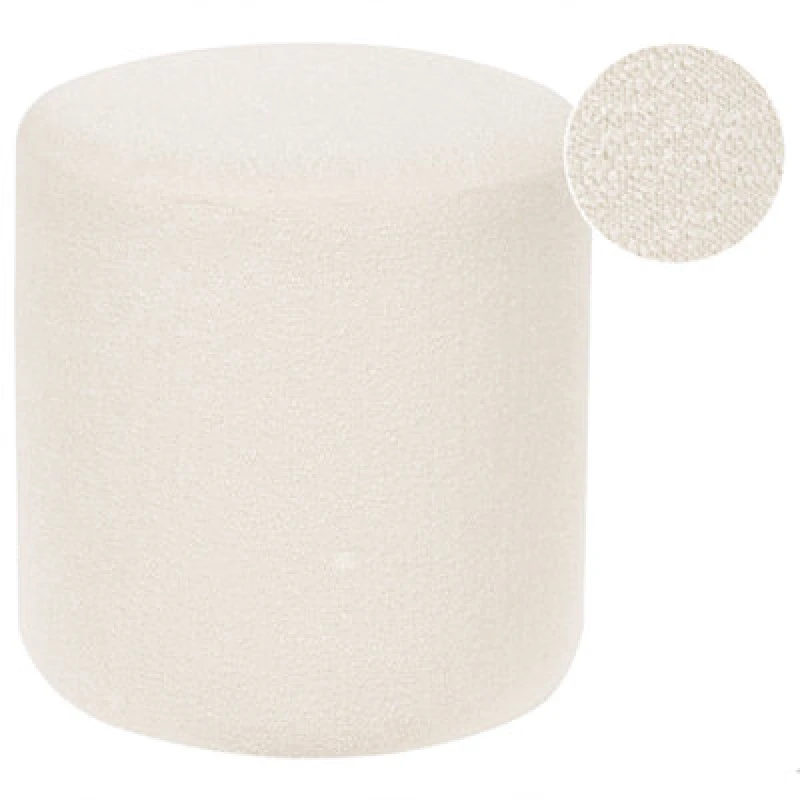 Image of Beliani Minimalist Pouffe Moab Boucle White