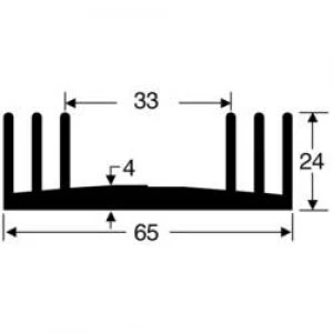Image of Heat sink 2.5 CW L x W x H 100 x 65 x 24mm Fischer Elektron