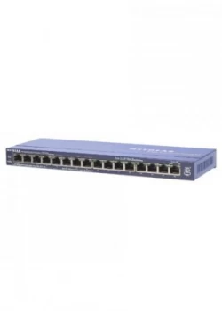 image of Netgear Prosafe 16 Port 10/100 Desktop Switch With PoE W/wallmount Kit