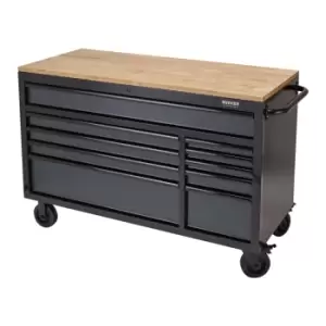 Image of Draper Bunker Workbench Roller Tool Cabinet 10 Drawer 56" Grey