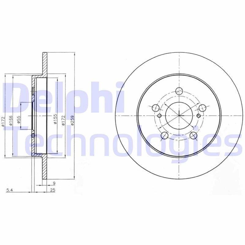 Image of DELPHI Brake disc DELPHI BG4201C