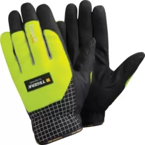 image of 9123 Tegera Palm-side Coated Black/Yellow Gloves - Size 10