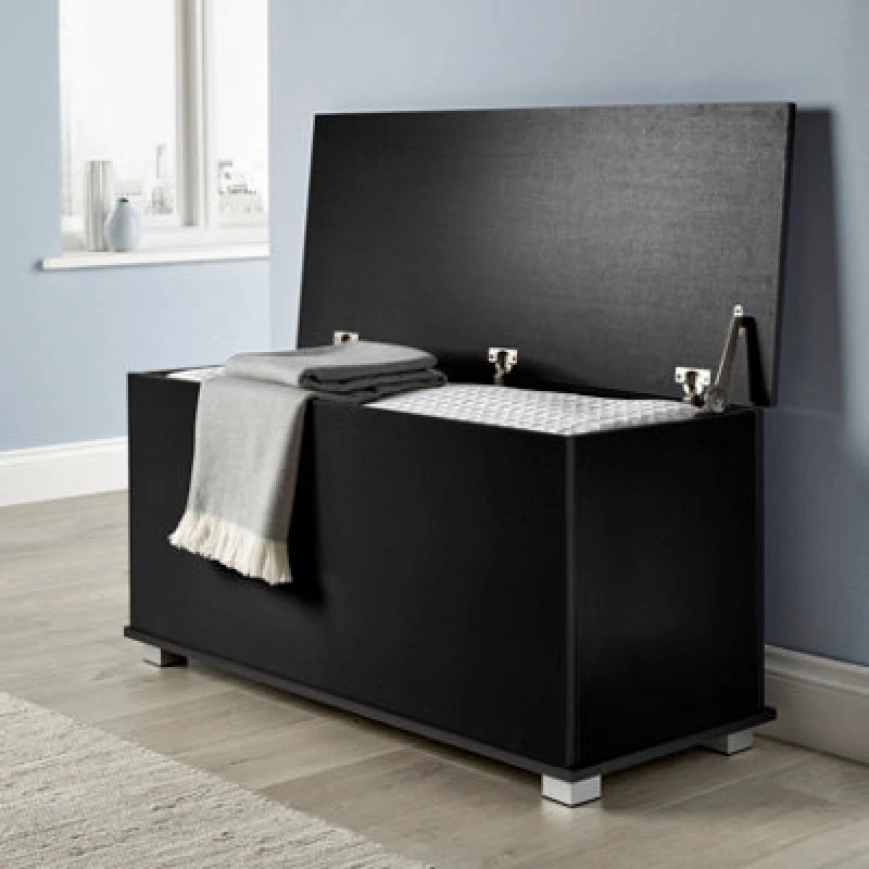 Image of Home Source Malmo Storage Ottoman Chest Black