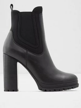 Image of Aldo Elrudien Ankle Boots - Black Leather, Size 8, Women