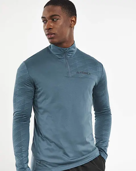 Image of Adidas adidas Terrex 1/2 Zip Midlayer Steel Male 2XL(48/52) AT92305