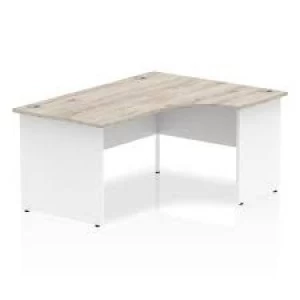 image of Trexus Radial Desk Right Hand Panel End Leg 1600800mm Grey OakWhite