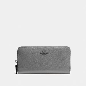 Image of Coach Accordion Large Zip Around Purse Grey