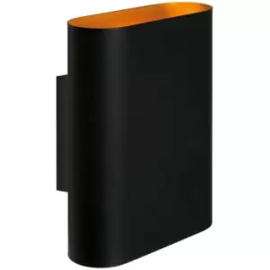 Image of Lucide ovalis - Up Down Wall Light - 2xE14 - Black