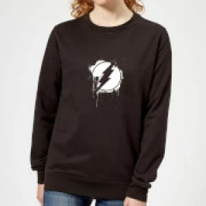 Image of Justice League Graffiti The Flash Womens Sweatshirt - Black - 5XL