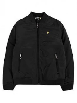 Image of Lyle & Scott Boys Wadded Bomber Jacket - Black, Size Age: 8-9 Years
